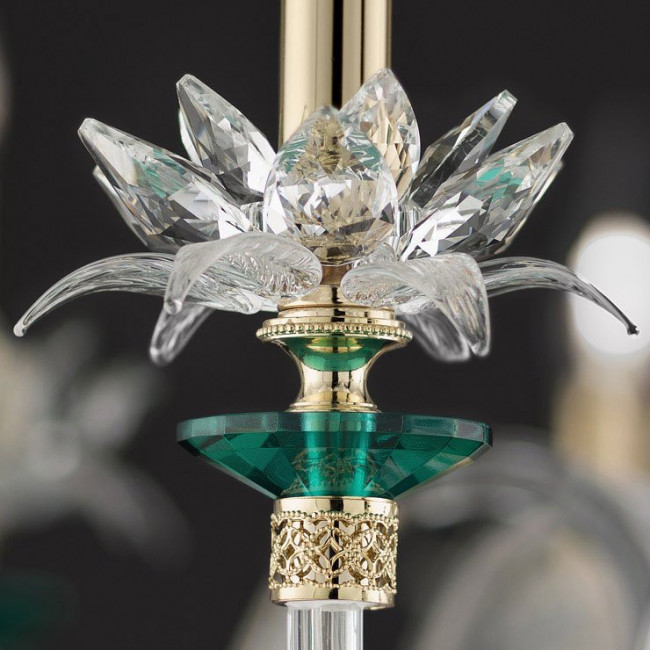 Люстра Euroluce Lily L4+4 shiny gold green Люстра Euroluce Lily L4+4 shiny gold green