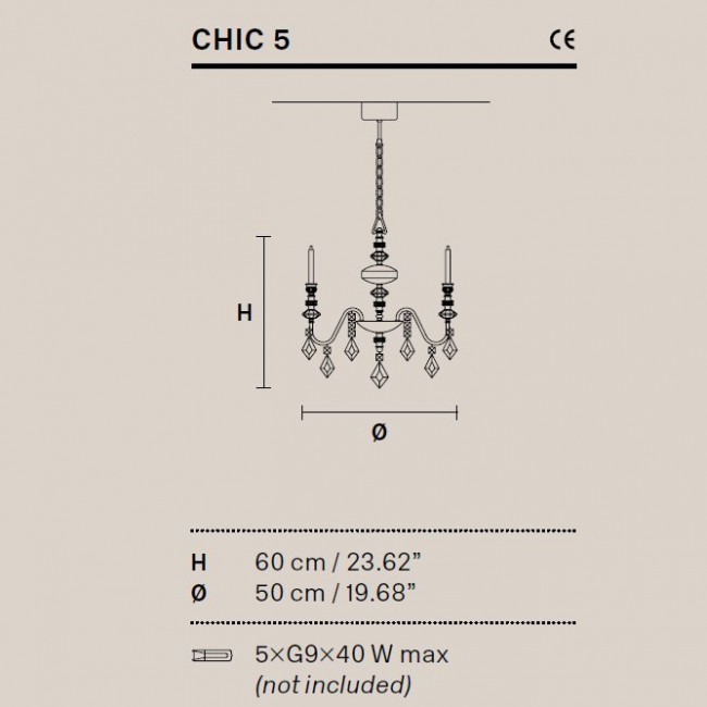 Люстра Masiero Chic 5 F01 Люстра Masiero Chic 5 F01