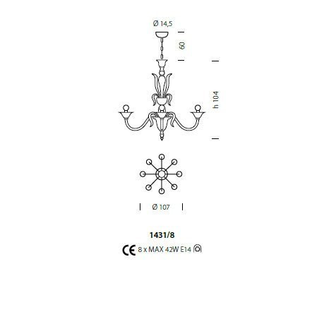 Люстра Sylcom Pisani 1431/8 K NE Люстра Sylcom Pisani 1431/8 K NE