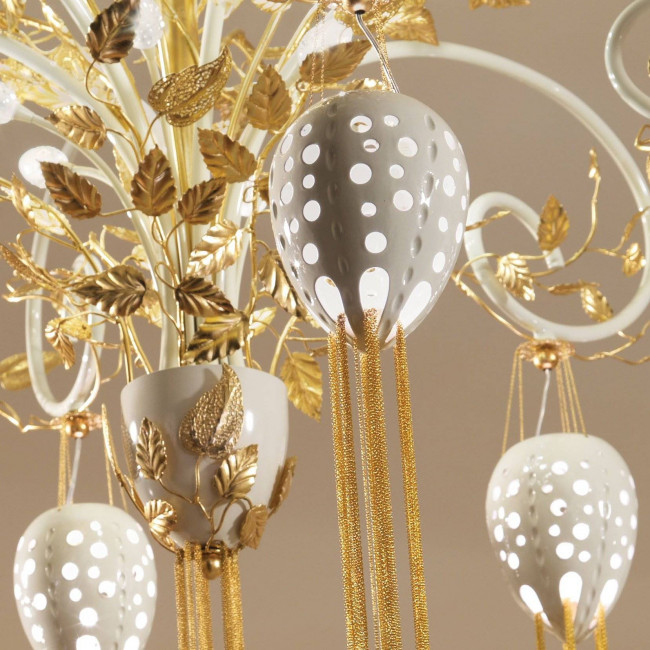 Потолочная люстра Masca Fantasia 1881/6 Bianco lucido oro Потолочная люстра Masca Fantasia 1881/6 Bianco lucido oro