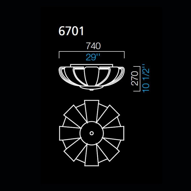 Потолочный светильник Barovier&Toso Plisse 6701/BB