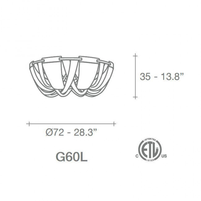 Потолочный светильник Terzani Soscik G60L H4 C8 Потолочный светильник Terzani Soscik G60L H4 C8
