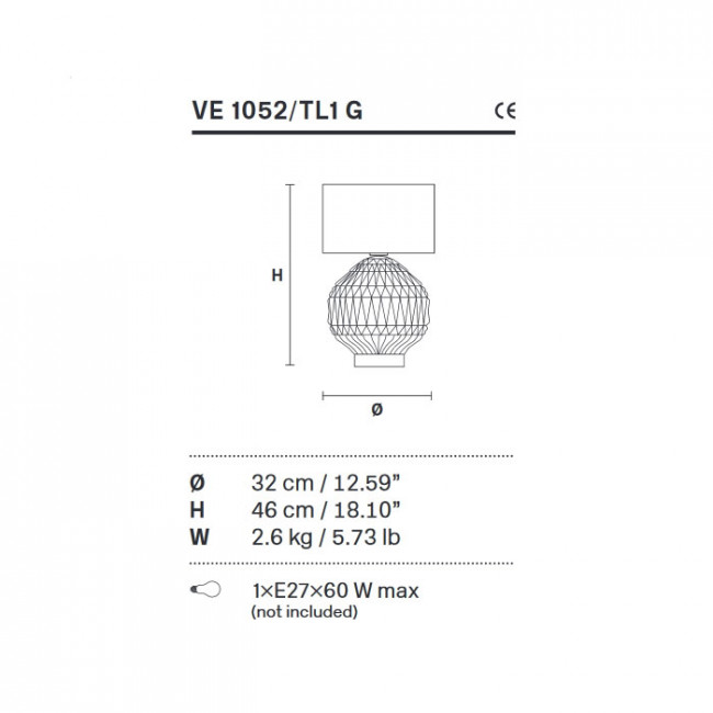 Настольная лампа Masiero Table lamps VE 1052 TL1 G