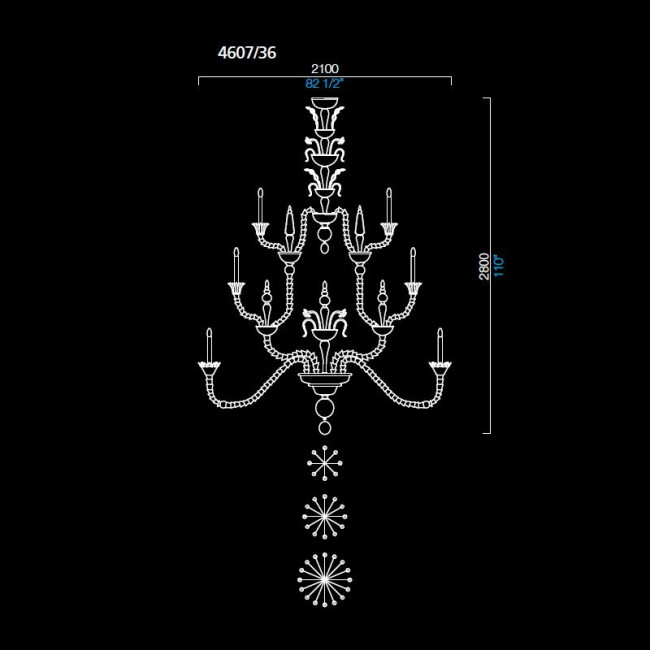 Люстра Barovier&Toso 4607 4607/36/PC Люстра Barovier&Toso 4607 4607/36/PC