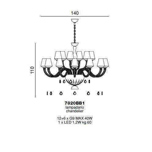 Люстра Beby Group Pure 7820BB1 Gold Burro N115 SW Jet Golden Teak