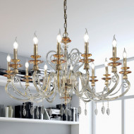 Люстра Euroluce Aurora L12 gold amber Люстра Euroluce Aurora L12 gold amber