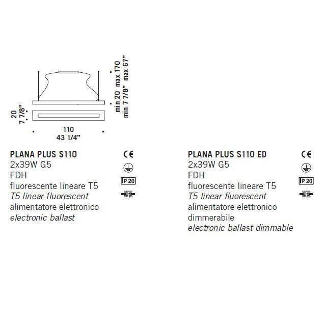 Подвесной светильник De Majo PLANA PLUS S140ED 0PLAP0S15 Подвесной светильник De Majo PLANA PLUS S140ED 0PLAP0S15