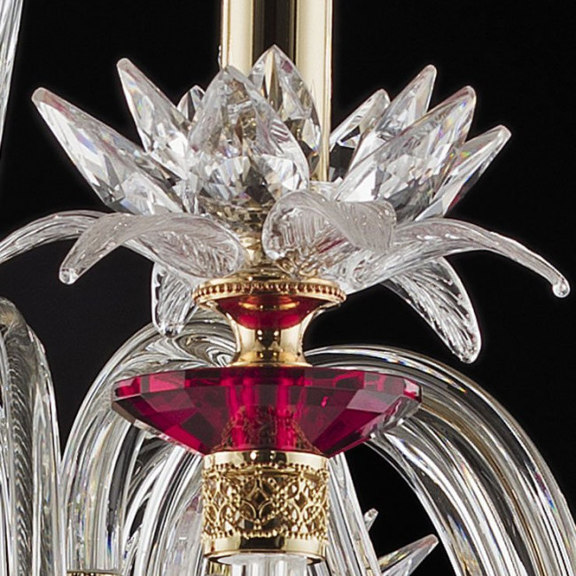 Люстра Euroluce Lily L6+6 shiny gold ruby Люстра Euroluce Lily L6+6 shiny gold ruby