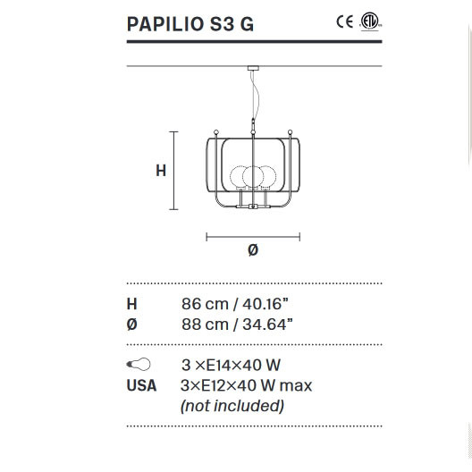 Люстра Masiero Papilio S3 G V91 Люстра Masiero Papilio S3 G V91