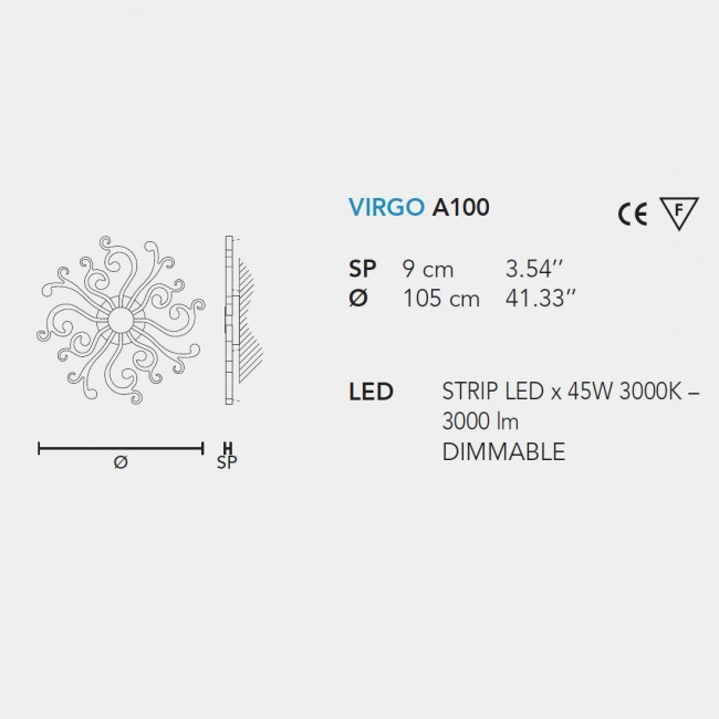 Настенный светильник Masiero Eclettica Virgo A100 V95