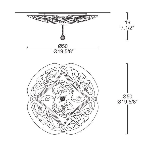 Настенно-потолочный светильник MURANOdue Gallery Charme P-PL 50 Platina 0000462 Настенно-потолочный светильник MURANOdue Gallery Charme P-PL 50 Platina 0000462