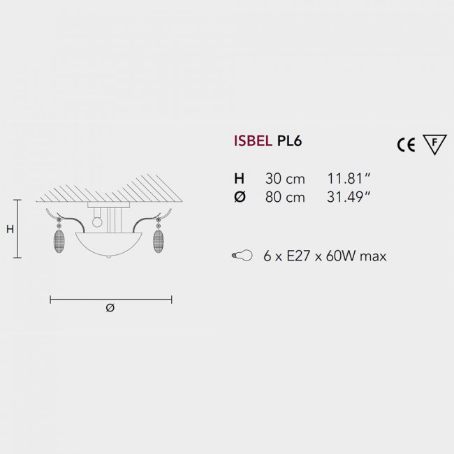 Потолочная люстра Masiero Isbel PL6 G07