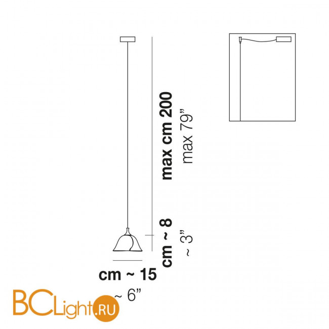 Подвесной светильник Vistosi Ninfea NINFE SP P AM CR G9 CE