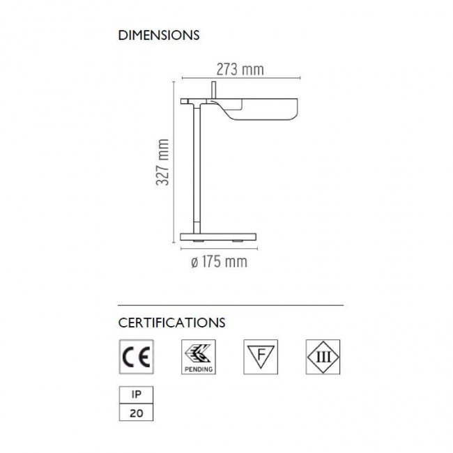 Настольная лампа Flos TAB LED T Black F6560030 Настольная лампа Flos TAB LED T Black F6560030