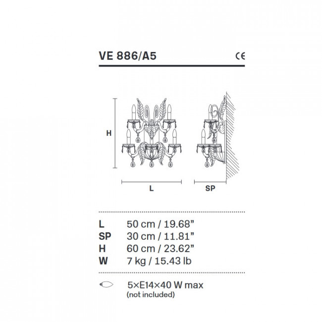 Бра Masiero Bohemia VE 886/A5 Cut Бра Masiero Bohemia VE 886/A5 Cut