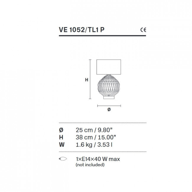 Настольная лампа Masiero Table lamps VE 1052 TL1 P