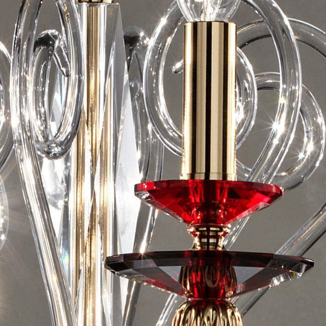Люстра Euroluce Aurora L12 gold ruby Люстра Euroluce Aurora L12 gold ruby