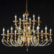 Люстра Euroluce Lyra L12+6 Gold Amber Люстра Euroluce Lyra L12+6 Gold Amber