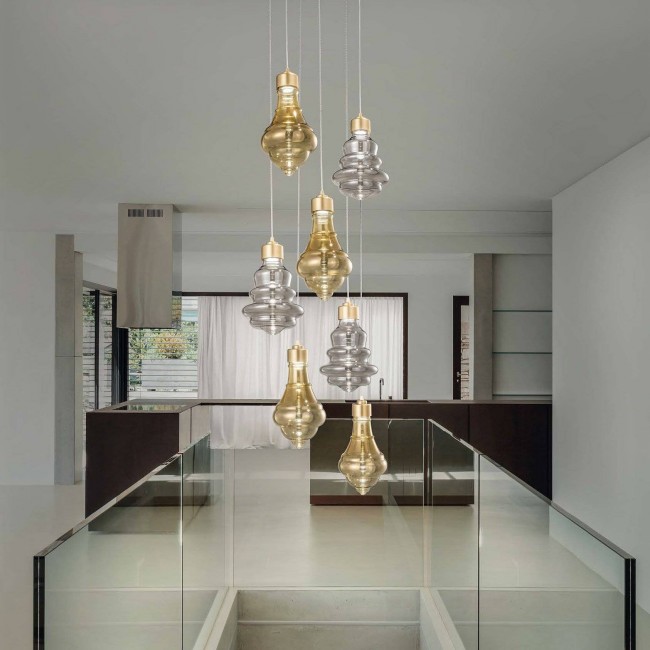 Подвесной светильник Evi Style Trottola Oro Ambra+Trasparente Подвесной светильник Evi Style Trottola Oro Ambra+Trasparente