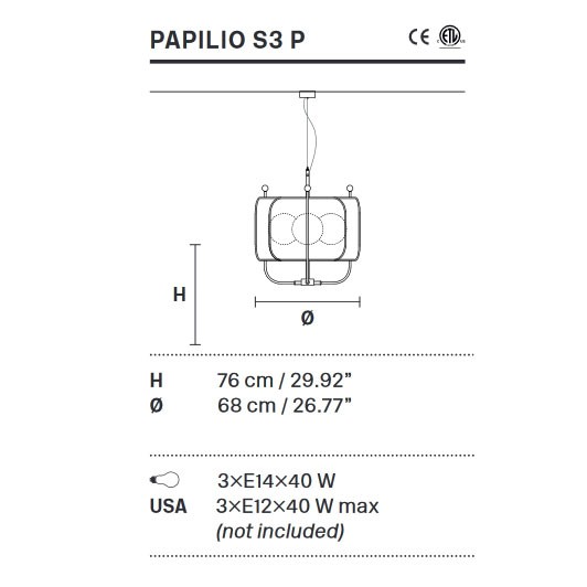 Люстра Masiero Papilio S3 P V34 Люстра Masiero Papilio S3 P V34