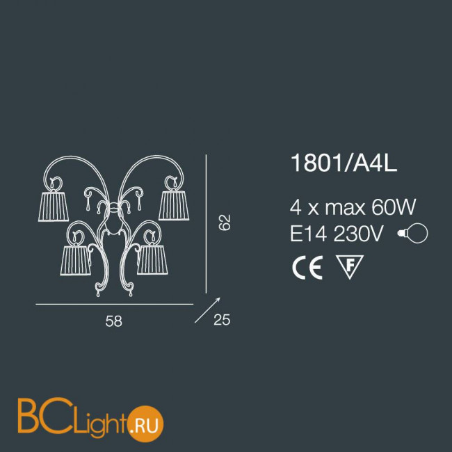 Бра Bellart Venezia 1801/A4L 01/P04
