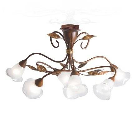 Потолочная люстра Masca Florentia 1814/6PL Mogano oro / Glass 413 Потолочная люстра Masca Florentia 1814/6PL Mogano oro / Glass 413