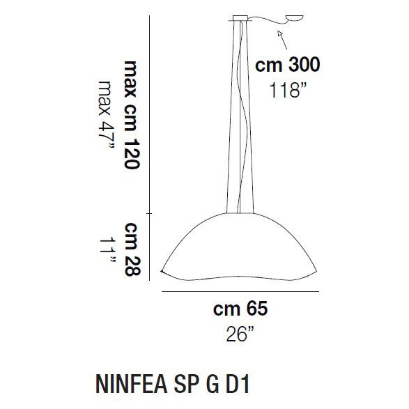 Подвесной светильник Vistosi Ninfea SP G D1 E27 BC CR