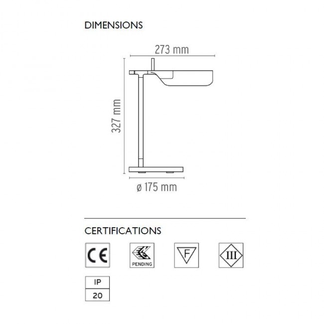 Настольная лампа Flos TAB LED T White F6560009 Настольная лампа Flos TAB LED T White F6560009