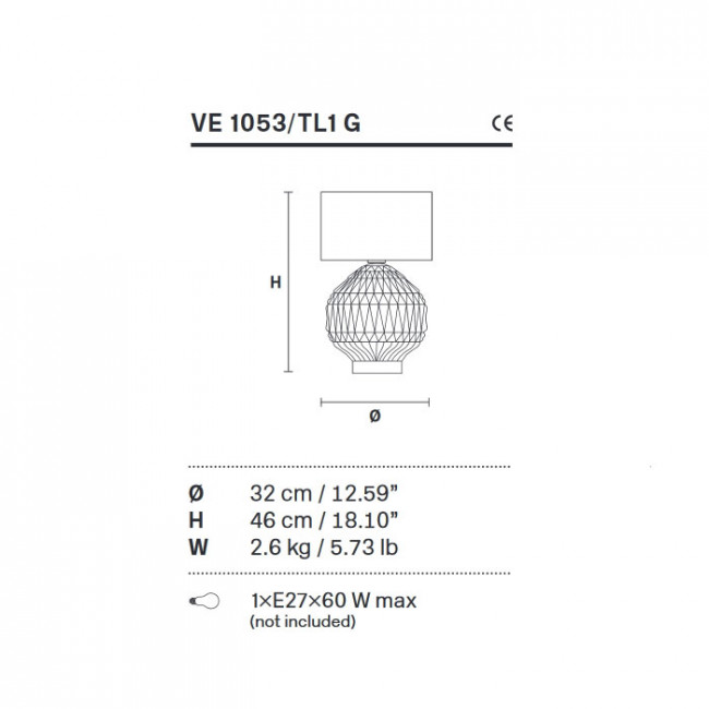 Настольная лампа Masiero Table lamps VE 1053 TL1 G