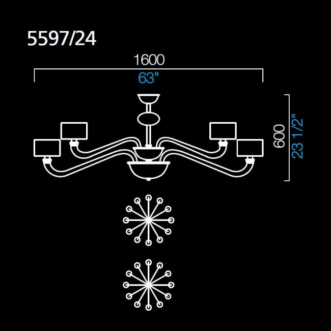 Люстра Barovier&Toso Alexandria 5597/24/IC/BB Люстра Barovier&Toso Alexandria 5597/24/IC/BB