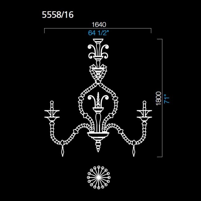 Люстра Barovier&Toso San Giorgio 5558/16/VL
