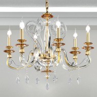Люстра Euroluce Aurora L6 gold amber Люстра Euroluce Aurora L6 gold amber