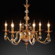 Люстра Euroluce Lyra L6 Gold Amber Люстра Euroluce Lyra L6 Gold Amber