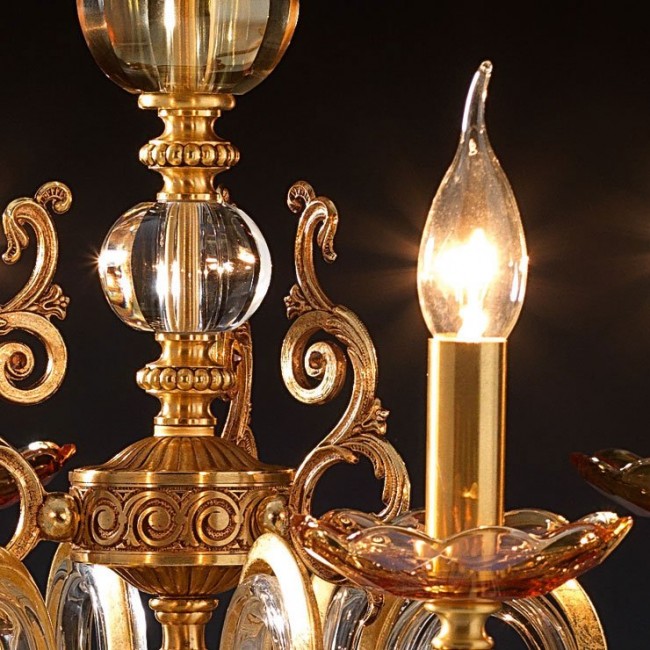 Люстра Euroluce Lyra L6 Gold Amber Люстра Euroluce Lyra L6 Gold Amber