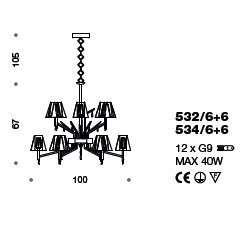 Люстра IDL Prestige 532/6+6 black nickel Люстра IDL Prestige 532/6+6 black nickel