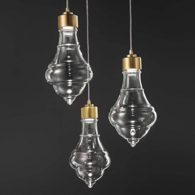 Подвесной светильник Evi Style Trottola Oro Trasparente Подвесной светильник Evi Style Trottola Oro Trasparente