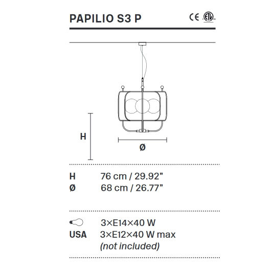 Люстра Masiero Papilio S3 P V64 Люстра Masiero Papilio S3 P V64
