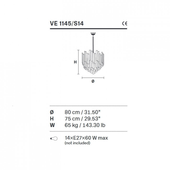 Подвесной светильник Masiero Graniglia VE 1145 S14