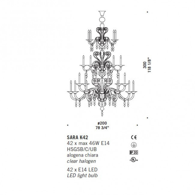 Потолочная люстра De Majo SARA K42 0SARA0K42 Потолочная люстра De Majo SARA K42 0SARA0K42