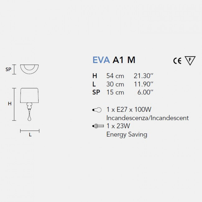 Настенный светильник Masiero Eva A1 M V95 Настенный светильник Masiero Eva A1 M V95