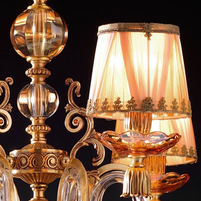 Люстра Euroluce Lyra L6 Gold Amber Shade Люстра Euroluce Lyra L6 Gold Amber Shade