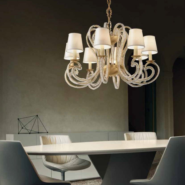 Люстра Masiero Cristalis 8 V99 SAT/14/ECRU CUT CRYSTAL Люстра Masiero Cristalis 8 V99 SAT/14/ECRU CUT CRYSTAL