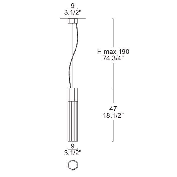 Подвесной светильник Leucos REED 90 S 0002378 Подвесной светильник Leucos REED 90 S 0002378