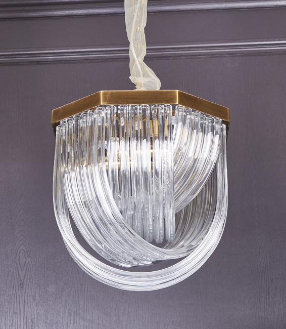 Люстра DeLight Collection Murano Glass A001-400 L4 brass/clear