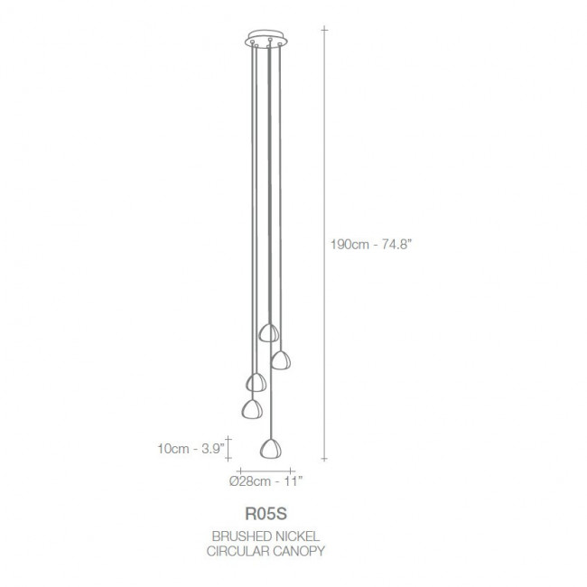 Подвесной светильник Terzani Mizu R05S H4 F4