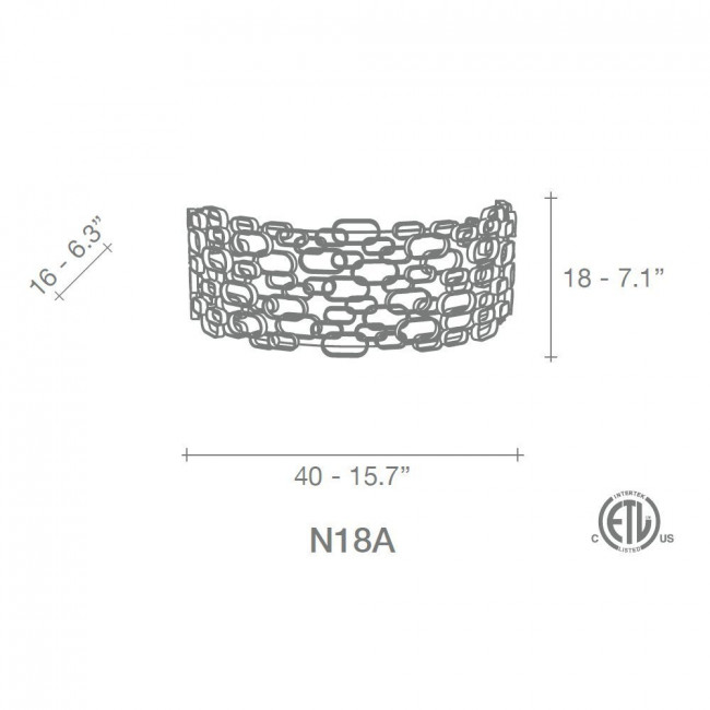Настенный светильник Terzani Glamour N18A E8 C8