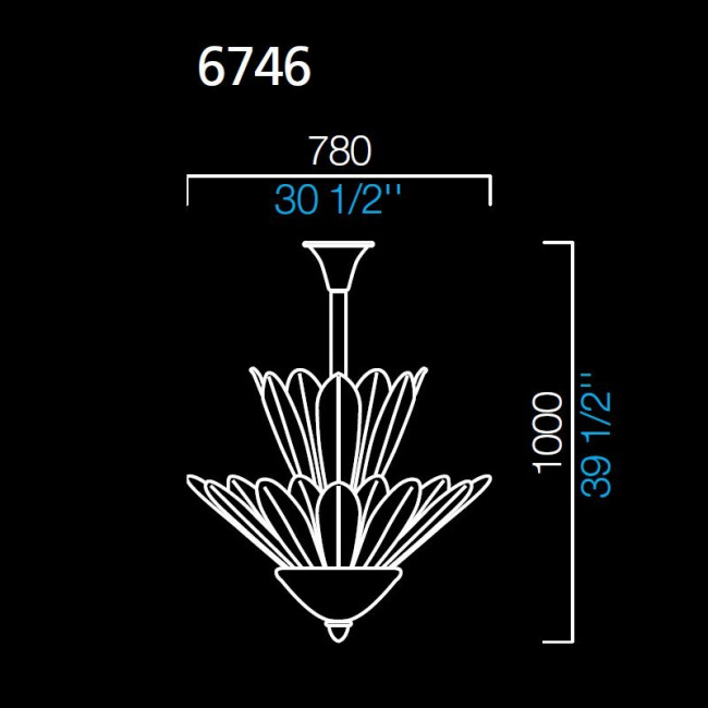 Потолочный светильник Barovier&Toso Spade 6746/BB