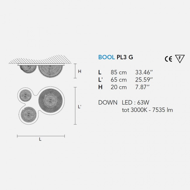 Потолочный светильник Masiero BOOL PL3G V95