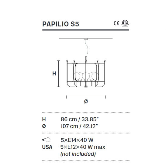 Люстра Masiero Papilio S5 V34 Люстра Masiero Papilio S5 V34