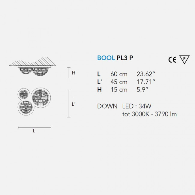 Потолочный светильник Masiero Bool PL3P V95